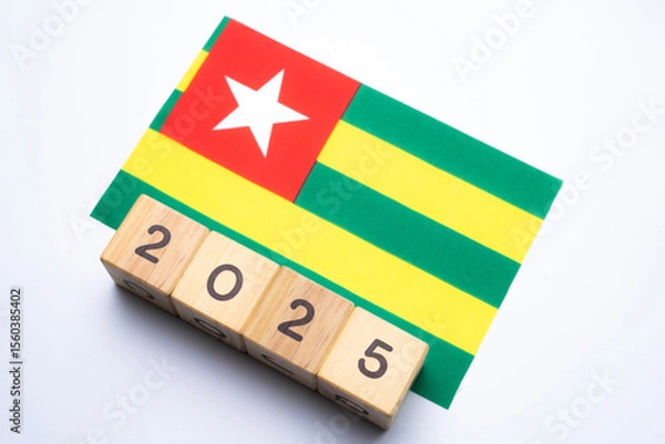Fototapeta 2025, Togo with date block, Concept, Important events for Togo the new year, election, economy, social activities, central bank, Togo foreign policy