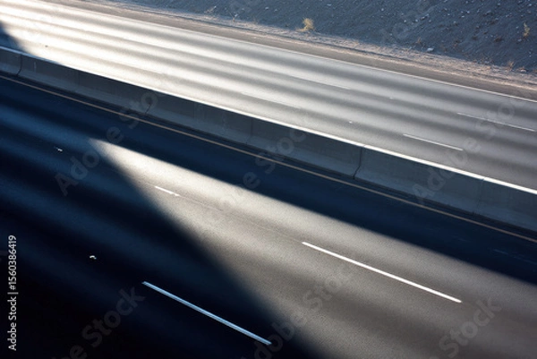 Fototapeta urban highway in mexico captured from topdown perspective during soft twilight