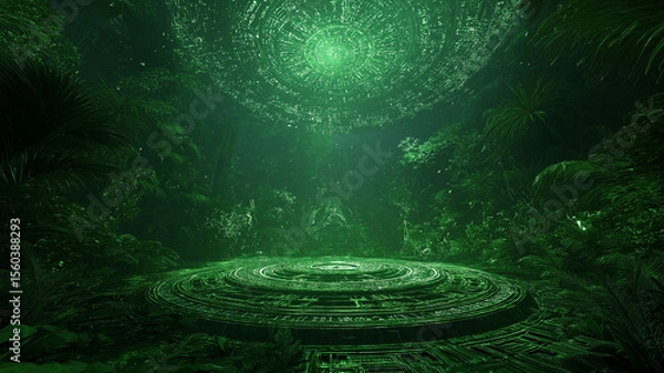 Fototapeta 宇宙の波動と意識が交差する｜フラクタル×曼荼羅の4Kサイケ原画