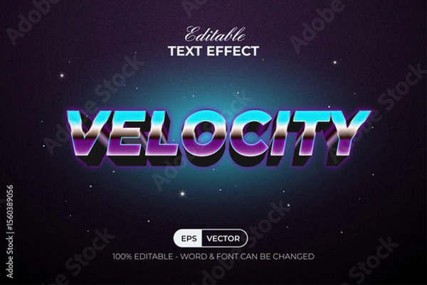 Fototapeta Retro 80s Editable Text Effect Vector.