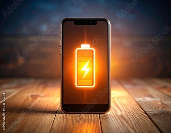 Obraz Generated image　
スマートフォンの充電イメージ