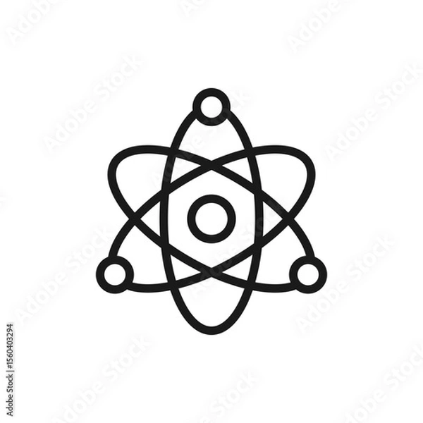 Fototapeta Atom line Icon, vector sign