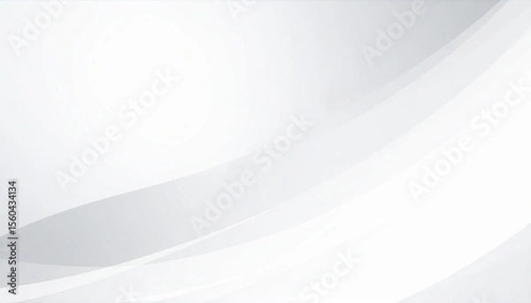 Obraz パワポの背景に使える　白とグレーの曲線が重なり合うシンプルで上品なビジネス系抽象背景
