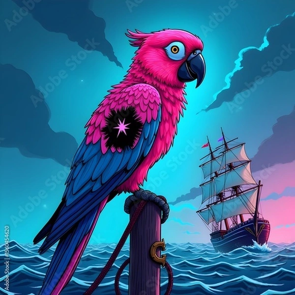 Obraz parrot on a branch