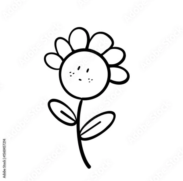 Obraz cute sunflower doodle