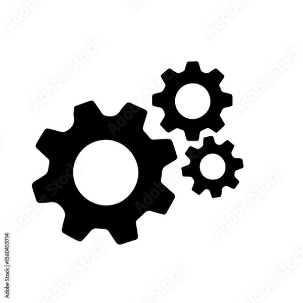 Fototapeta Cog Gear icon vector flat sign isolated on white