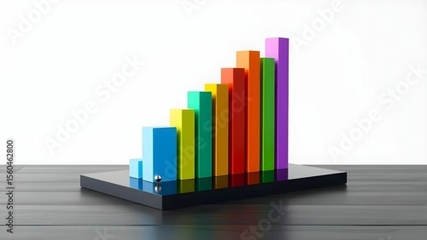 Obraz business graph on tablet