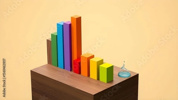 Obraz colorful 3d bar chart