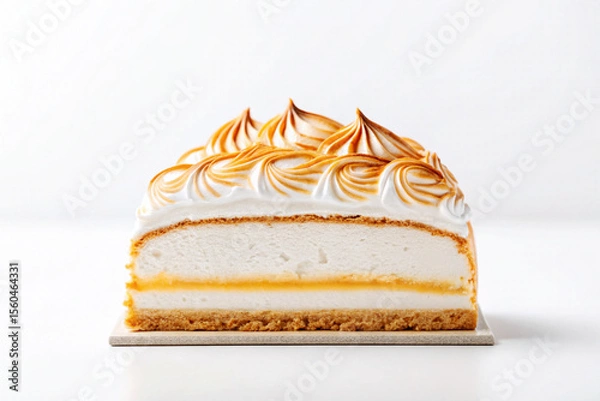 Obraz Baked Alaska Slice Creamy Meringue Lemon Curd Cake