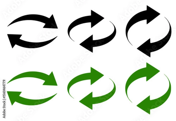 Fototapeta Two rotating arrows, recycle – vector
