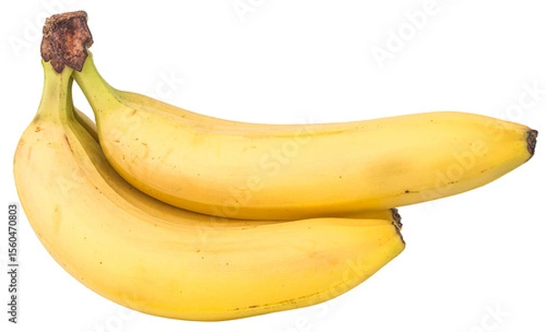 Fototapeta Close-up of a bunch of yellow bananas isolated on transparent png background