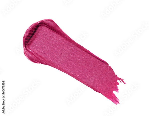 Fototapeta Pink shimmering wet eyeshadow swatch isolated on transparent background. Eyeshadow smear smudged showcasing eyeshadow texture.