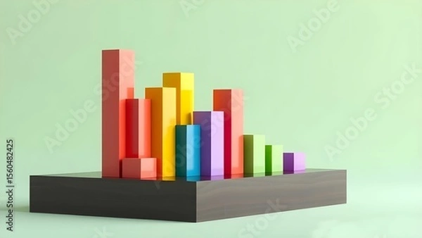 Obraz business graph on a white background