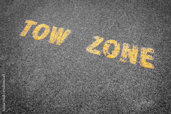 Obraz Two Zone Sign Painted on Asphalt Parking Area