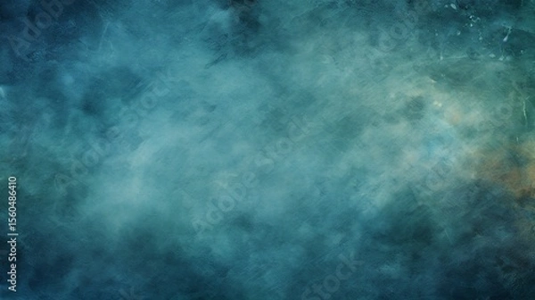 Obraz Abstract textured backdrop with deep teal and muted blues.  A painterly, mottled effect creates a sense of depth and dimension.  Muted tones suggest a cool, atmospheric feel