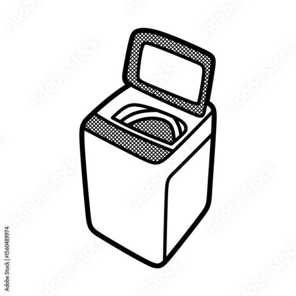 Fototapeta simple top loader vector washing machine line art
