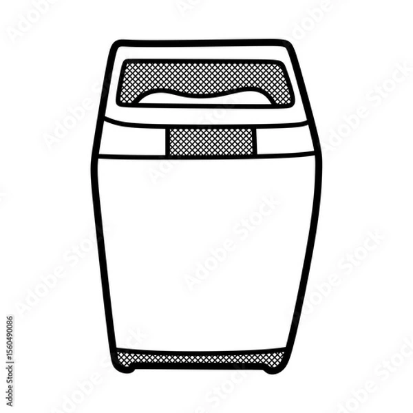 Fototapeta simple top loading washing machine black and white line art