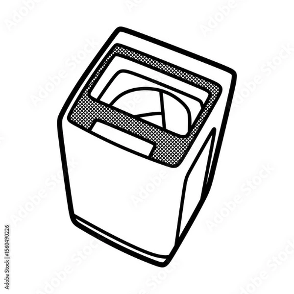 Fototapeta top loading washing machine black and white line art