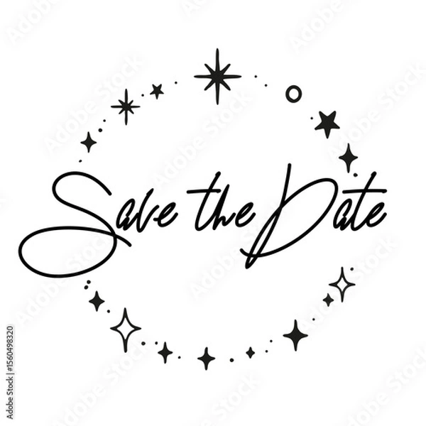 Fototapeta save the date invitation card. Isolated on white background.