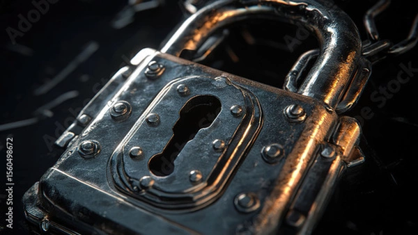 Fototapeta digital padlock background, key, lock, password 4