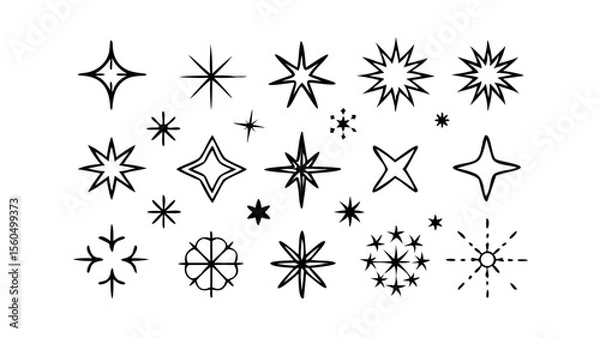 Fototapeta Sparkling Starburst Collection 20+ Hand-Drawn Starburst and Sparkle Illustrations