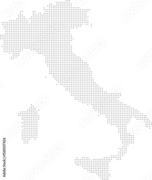 Obraz Italy – square dot grid vector map (Web Mercator projection, PPT-compatible & fully editable)