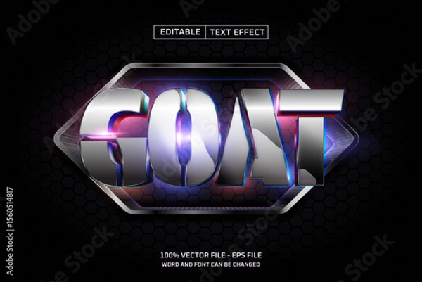 Obraz Goat Editable Text Effect with Light Futuristic Background