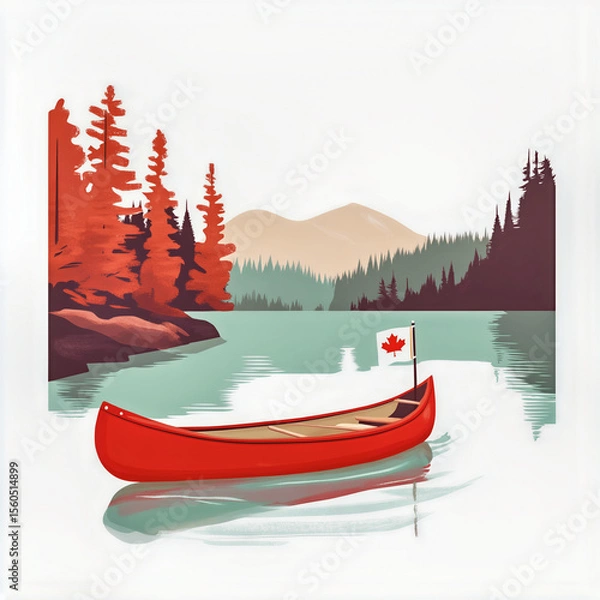 Obraz Canoe on a tranquil lake