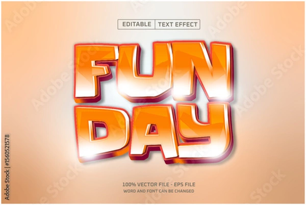 Obraz Fun Day Editable Text Effect with light orange color