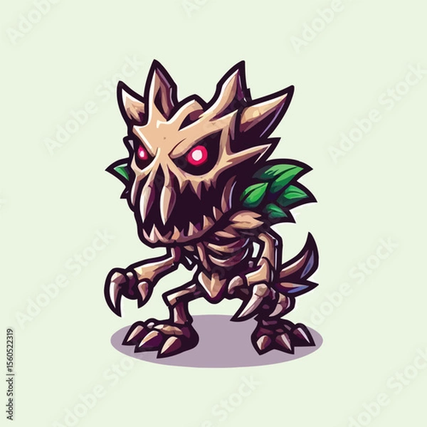Obraz vector style cute unique undead monster mascot illustration