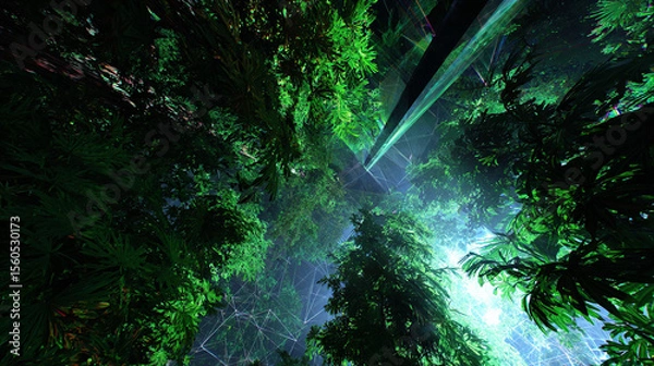 Fototapeta 意識の森を彷徨う｜キノコと古代遺跡が共鳴するサイケデリック神話世界4K