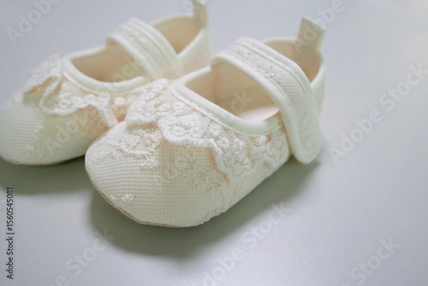 Fototapeta 아이보리 귀여운 아기 신발