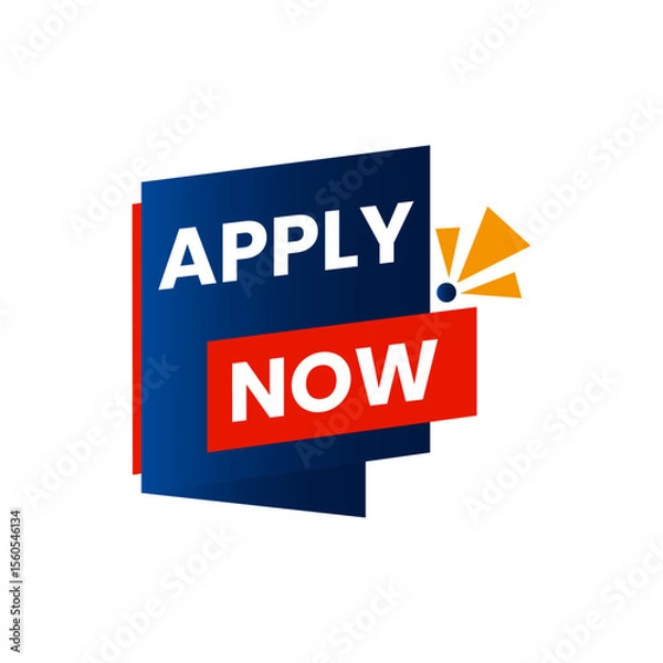 Fototapeta Modern apply now button with dynamic geometric shapes and vibrant colors for calls to action