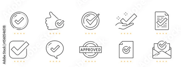 Fototapeta Checkmark line icons. Accept, confirm, approve, ok etc. Editable stroke