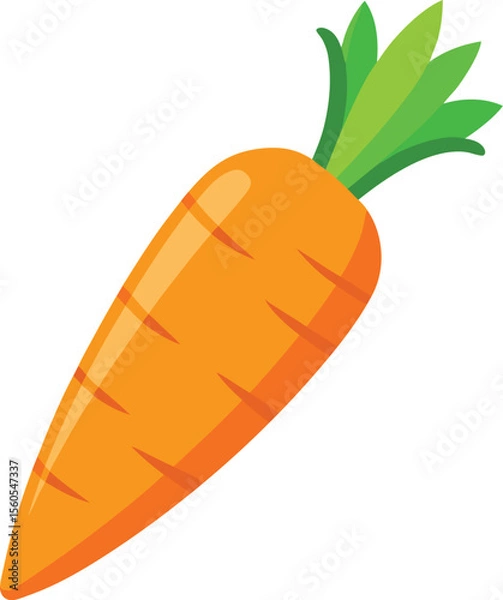 Fototapeta Fresh carrot illustration on a clean white background vibrant and healthy vegetable design element