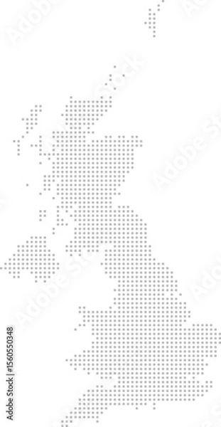 Obraz United Kingdom – square dot grid vector map (Web Mercator projection, PPT-compatible & fully editable)