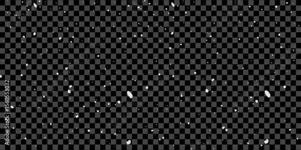 Fototapeta Snow flakes winter snowfall white light vector background. Christmas background, white snow on black background for edit photo.	