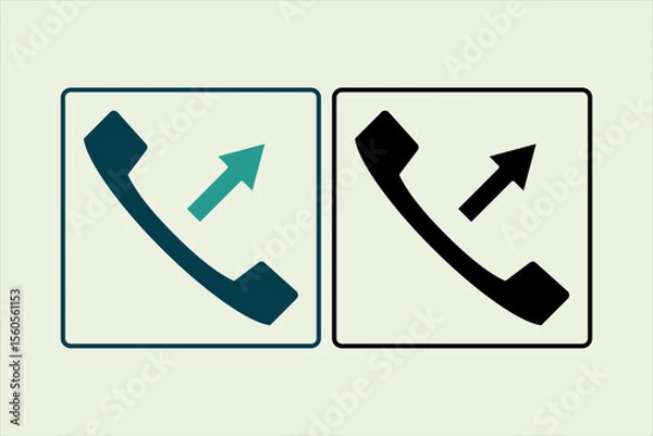 Fototapeta outgoing call icon. icon related to UI elements. suitable for web site, app, user interfaces,element, printable etc. solid icon style. simple vector design editable