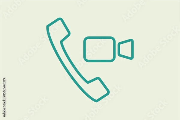 Fototapeta video call icon. icon related to UI elements. suitable for web site, app, user interfaces,element, printable etc. line icon style. simple vector design editable