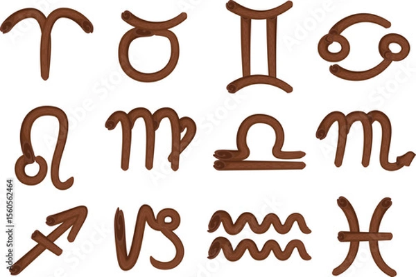 Fototapeta brown chocolate color pipe pattern abstract zodiac signs