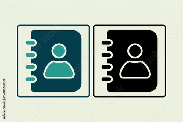 Fototapeta contact book icon. icon related to UI elements. suitable for web site, app, user interfaces,element, printable etc. solid icon style. simple vector design editable