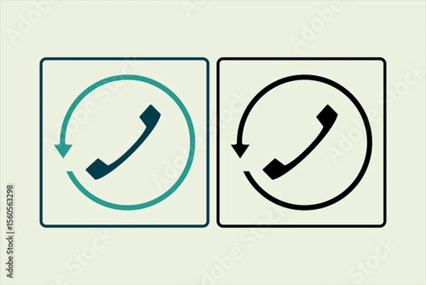 Fototapeta history call icon. icon related to UI elements. suitable for web site, app, user interfaces,element, printable etc. solid icon style. simple vector design editable