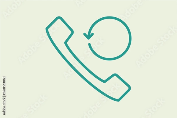 Fototapeta history call icon. icon related to UI elements. suitable for web site, app, user interfaces,element, printable etc. line icon style. simple vector design editable