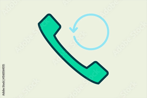 Fototapeta history call icon. icon related to UI elements. suitable for web site, app, user interfaces,element, printable etc. flat line icon style. simple vector design editable
