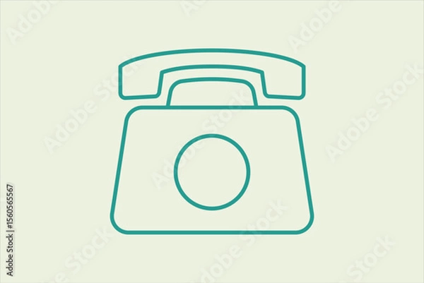 Fototapeta Home telephone icon. icon related to UI elements. suitable for web site, app, user interfaces,element, printable etc. line icon style. simple vector design editable