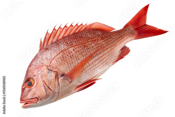 Fototapeta Whole Red Snapper Fish Isolated on Transparent Background