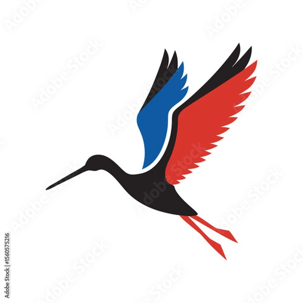 Obraz Dutch Godwit With National Flag Vector
