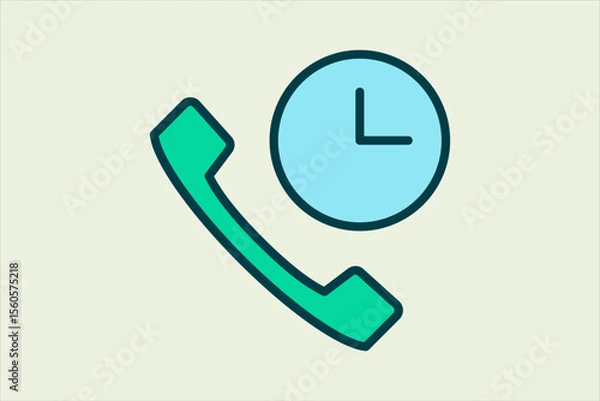 Fototapeta history call icon. icon related to UI elements. suitable for web site, app, user interfaces,element, printable etc. flat line icon style. simple vector design editable