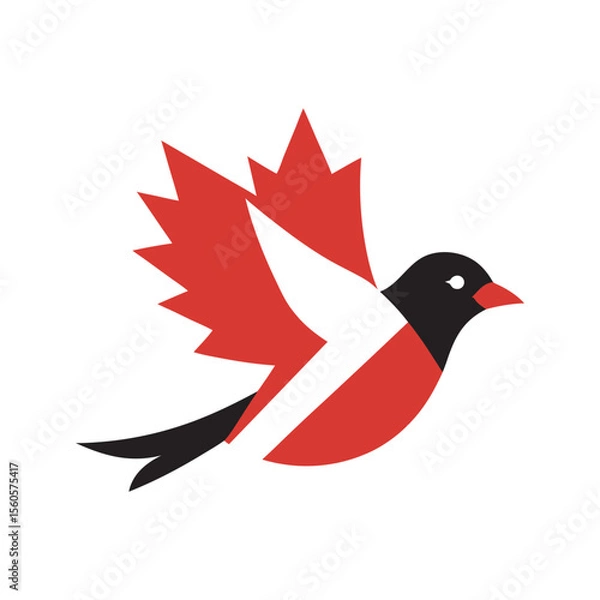 Obraz Canada Jay With Maple Flag Vector