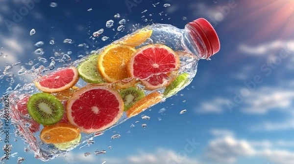 Obraz Clear Water Bottle Showcasing Pure Hydration